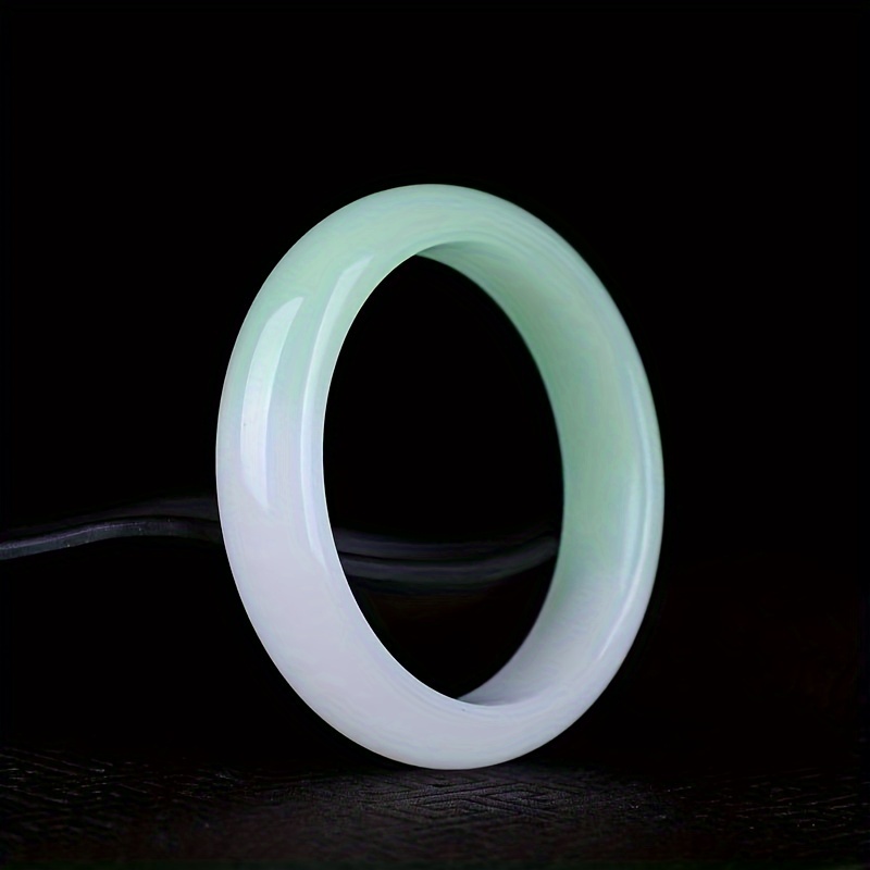 Half White Half Green Classic Flat Bar Bracelet